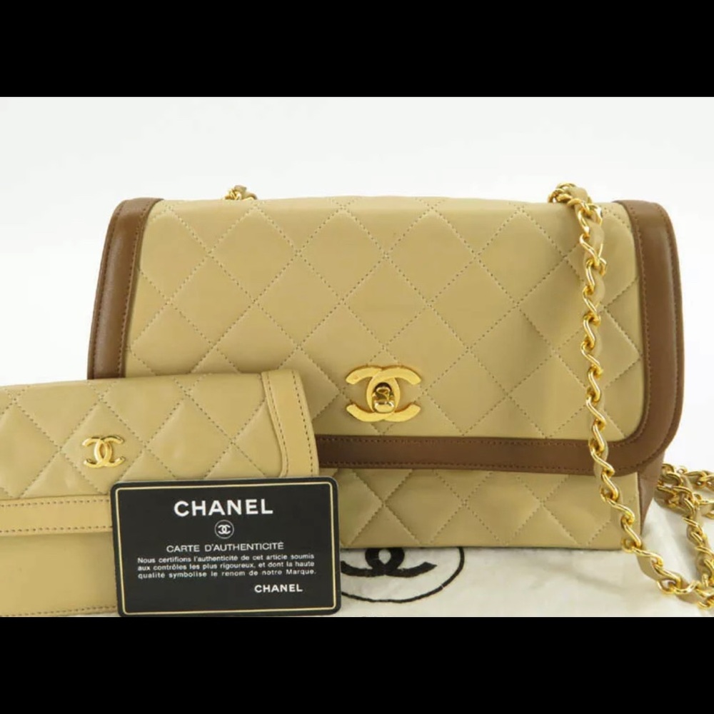 AUTHENTIC CHANEL SINGLE FLAP WITH POUCH